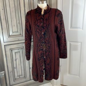Worn Once!  Hand Made Alpaca Coat, Sweater from Peruvian Connection. Lined.